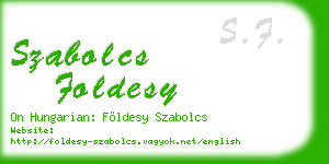 szabolcs foldesy business card